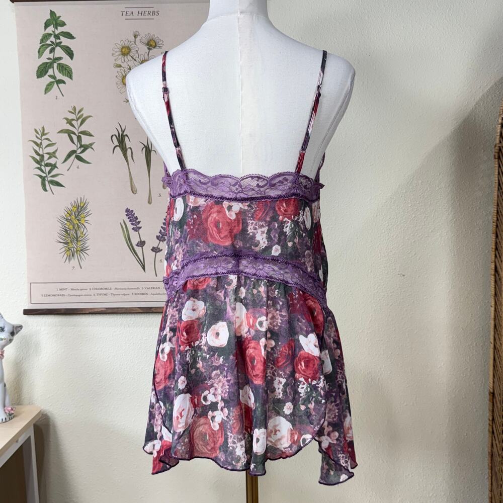 Intimately Free People Floral Asymmetric Oversized Cami Top Fairy Romantic XS - Picture 4 of 8